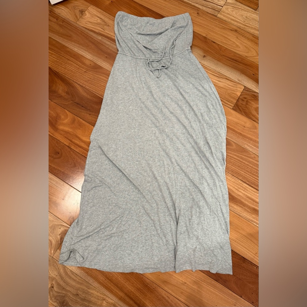 Gray Strapless Maxi Dress